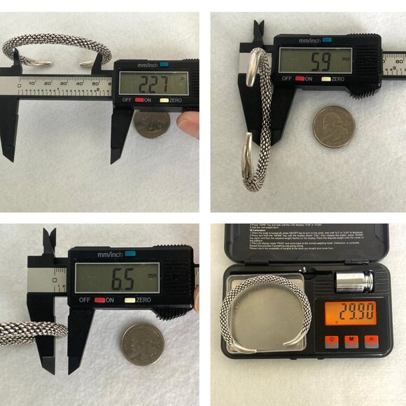 Sterling Silver 925 Heavy Interwoven Braided Weaved 6MM Cuff Bracelet 7" 30g - Picture 10 of 16